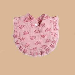 Baby Printed Towel Baby Gauze Flower Wavy Edge Muslin Bib