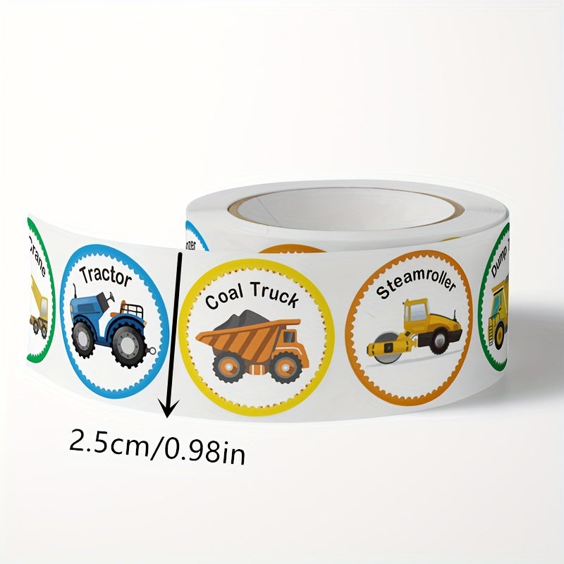 500 Sheets Reel Cartoon Tools Train Airplane Stickers