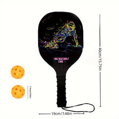 Wooden Pickleball Racket Set 2 Paddles 2 Balls 1 Carry Bag