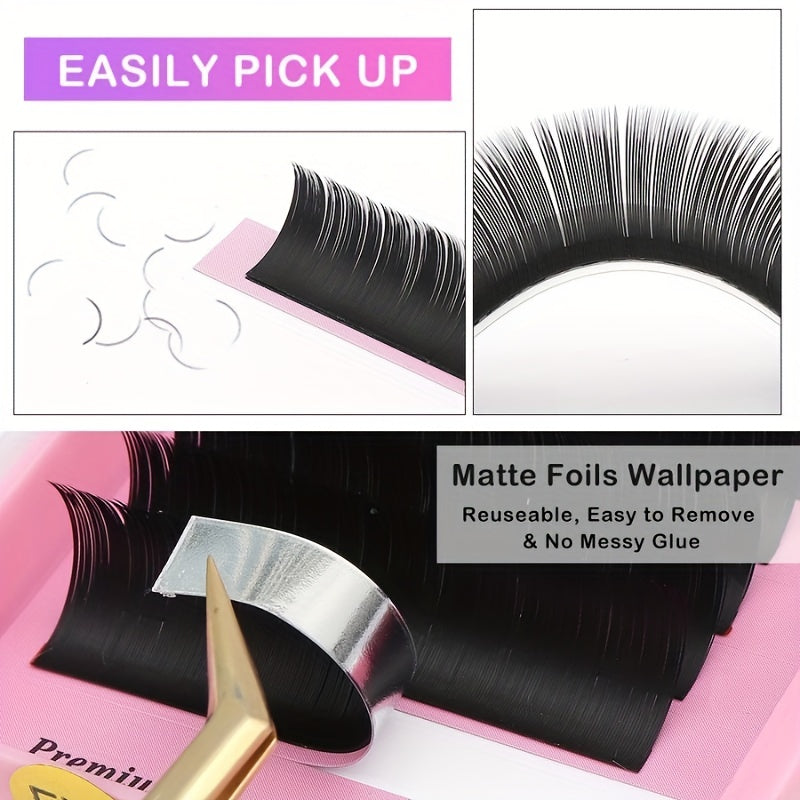 SeeJeen Ellipse Flat EyeLash Extensions Mix 8 16mm C D Curl Matt Mega Volume