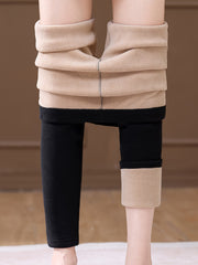 Plush Lined Thermal Pants Soft & Comfy Slim Elastic Tights
