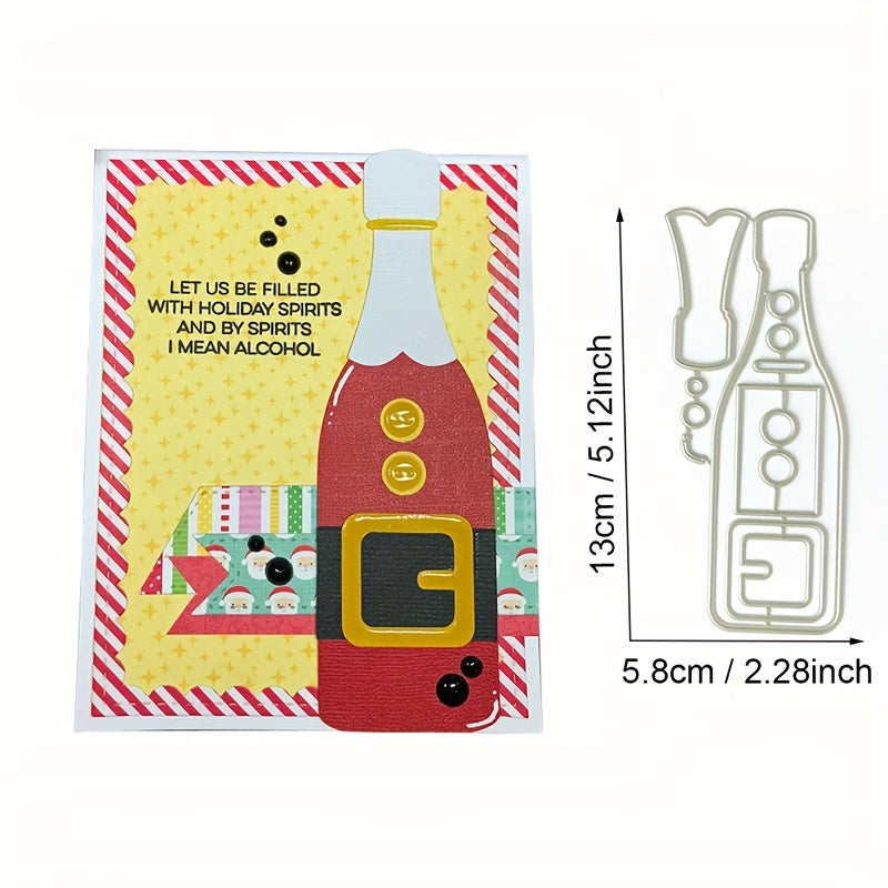 1pc Christmas Santa Box Bottle Metal Cutting Dies Scrapbooking Paper Craft Card