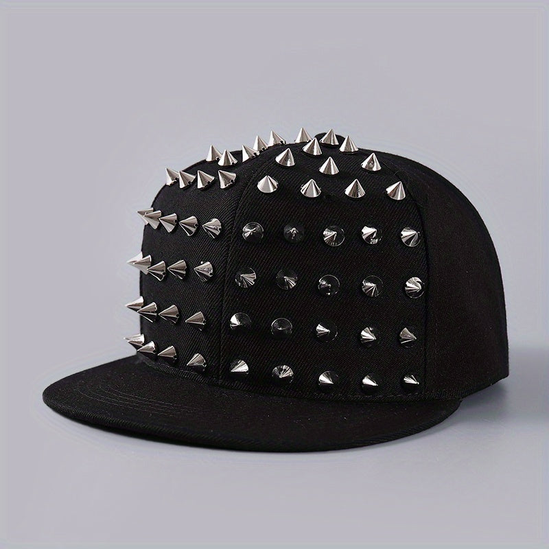 Studded Men's Baseball Cap Hip Hop Flat Brim Big Head Circumference Band