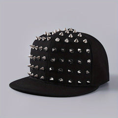 Studded Men's Baseball Cap Hip Hop Flat Brim Big Head Circumference Band