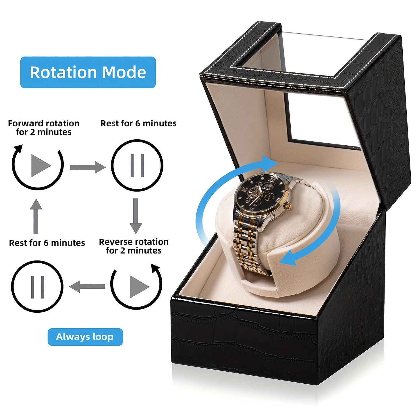 Single Watch Winder Box Quiet Japanese Motor Automatic Watch Turner Men Women