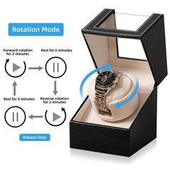 Single Watch Winder Box Quiet Japanese Motor Automatic Watch Turner Men Women