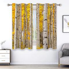 2pcs Trees Print Curtain For Home Decoration