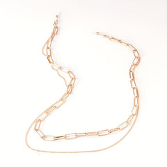 Men's Hip hop Long Necklace For Glasses Double Chain