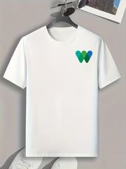 Colorful 'w' Chest Print Men's Graphic T shirt