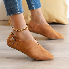 Women's Suede Loafers Soft Pointed Flats