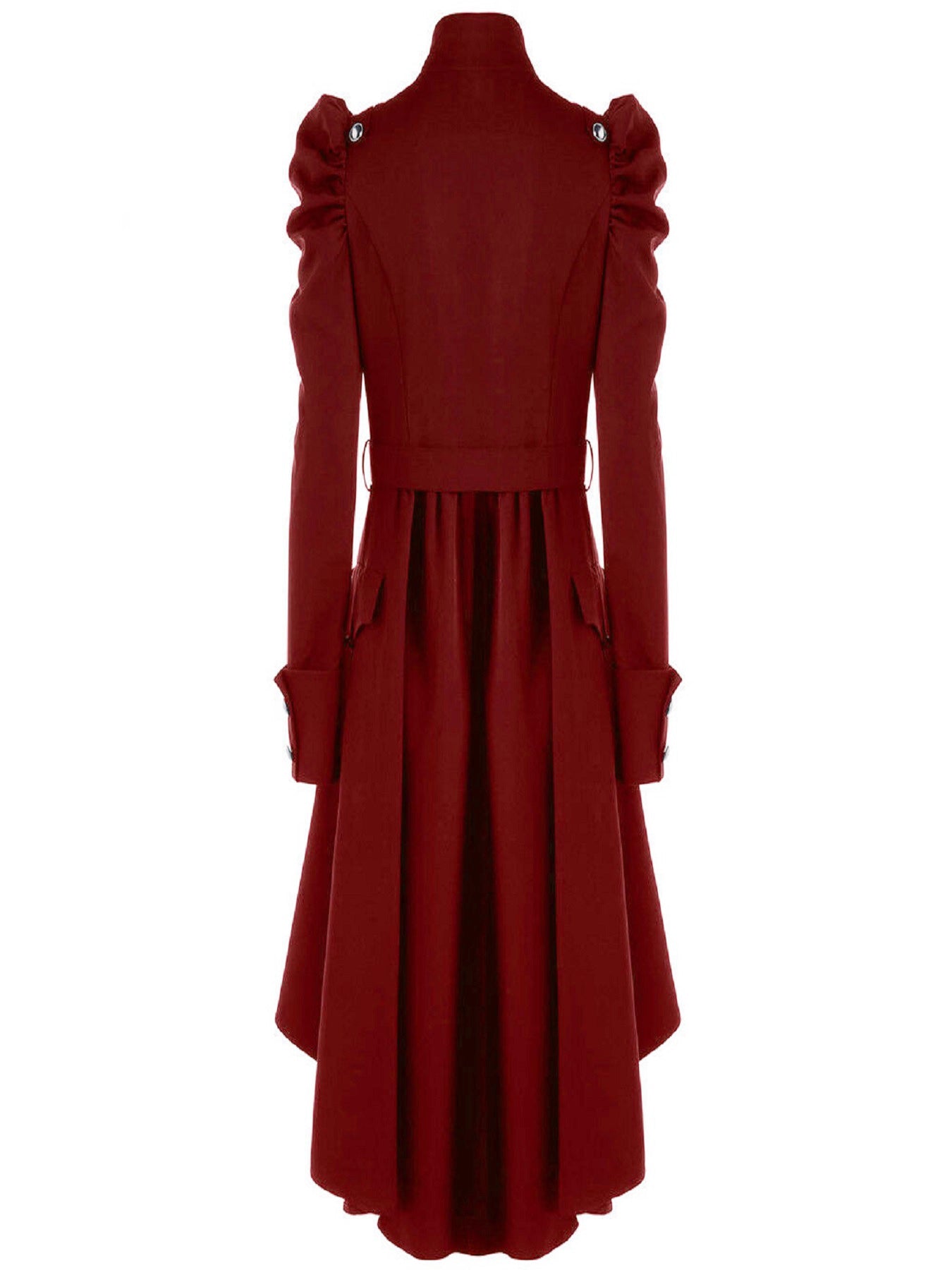 Double Breasted Belted Pea Coat Spring Mid Long Lapel Outerwear