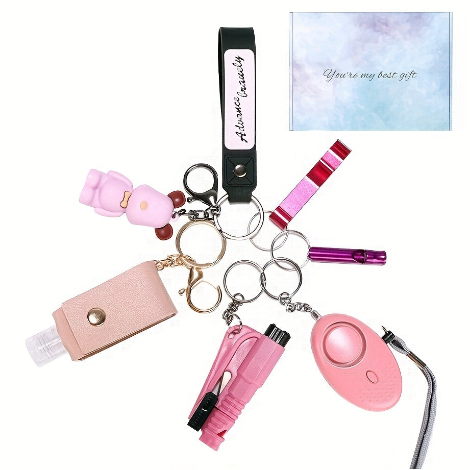 Women's Self Defense Keychain Set with Personal Alarm, Window Breaker