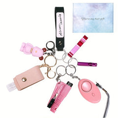 Women's Self Defense Keychain Set with Personal Alarm, Window Breaker