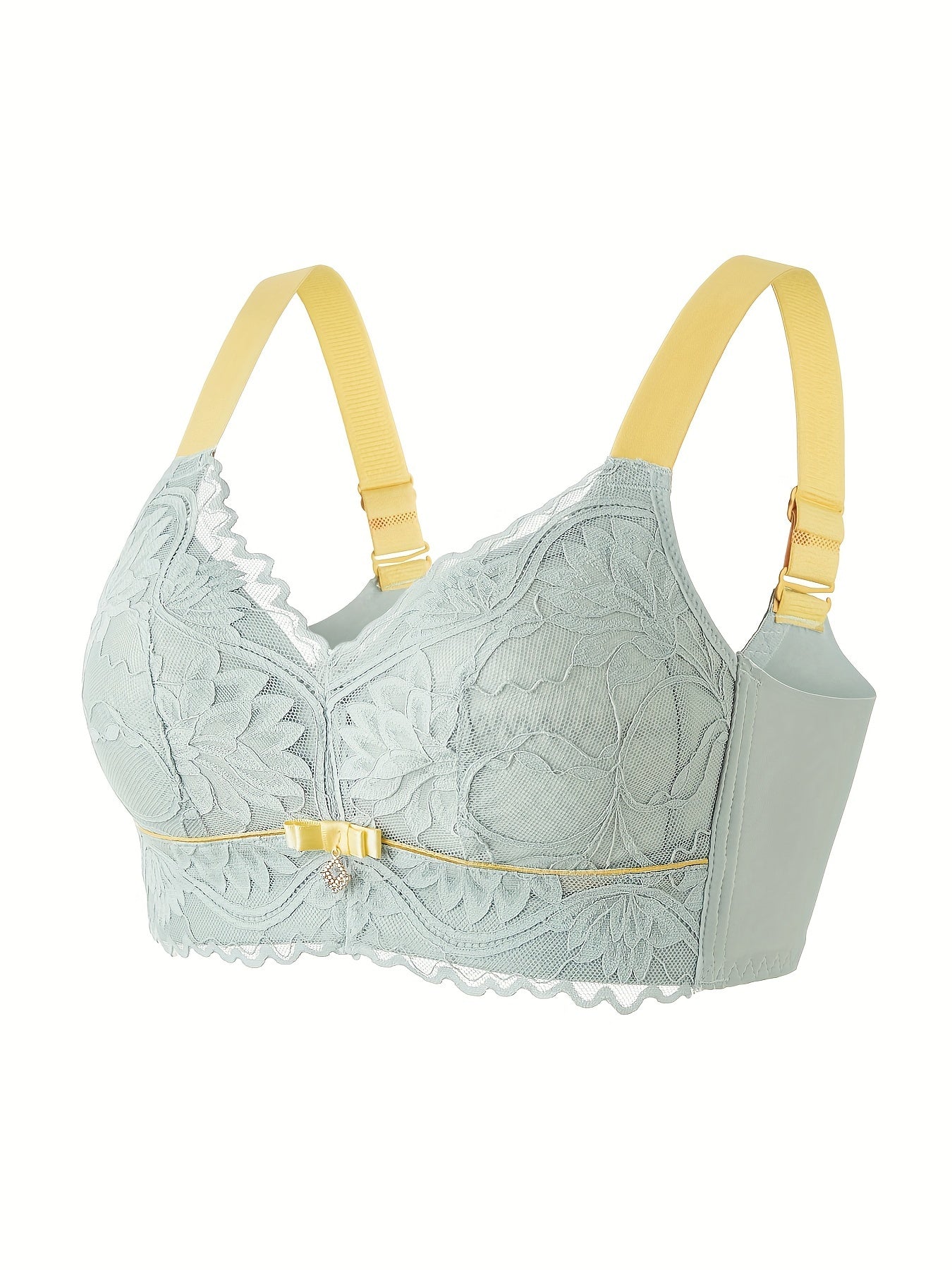 Floral Lace Wireless Push Up Bra Soft Comfortable Lingerie