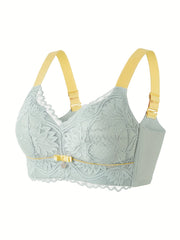 Floral Lace Wireless Push Up Bra Soft Comfortable Lingerie