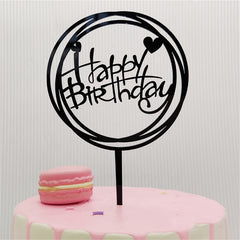 Heart Cake Insert Card Multicolor for Birthday Party Supplies