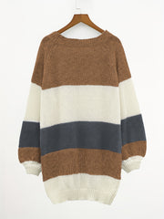 Colorblock Lantern Sleeve Sweater