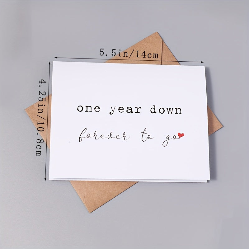 1st Anniversary Card One Year Forever For Husband Boyfriend Wife Girlfriend