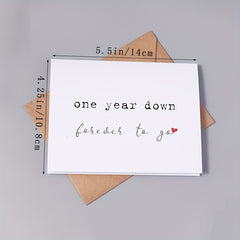 1st Anniversary Card One Year Forever For Husband Boyfriend Wife Girlfriend