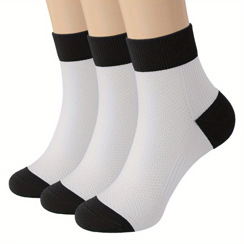 3 Pairs Athletic Running Socks Unisex Ankle Plantar Support