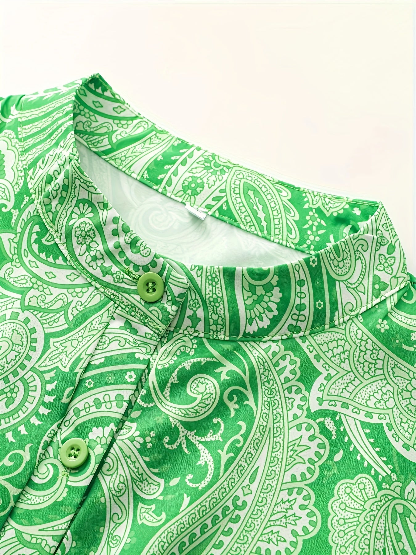 Paisley Floral Print Lantern Sleeve Romper