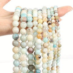 Amazonite Beads Natural Stone Pendant Round Loose Beads For Jewelry Making DIY