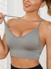 High Stretch Crop Tank Spaghetti Straps Fitness Top