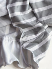 Striped Ruffle Slip Nightdress Crew Neck Spaghetti Strap Sleep Dress