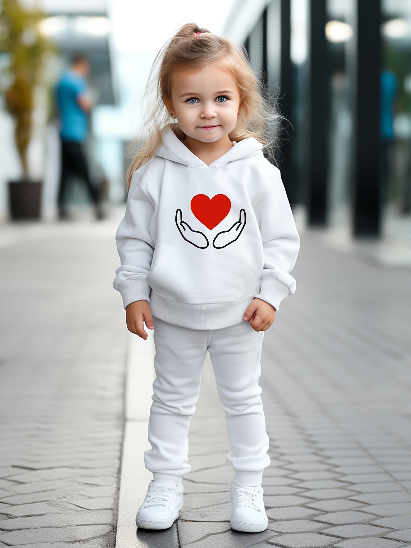 OERYUI Heart Print Hoodies Pants Set For Spring Fall Sports Christmas Gift