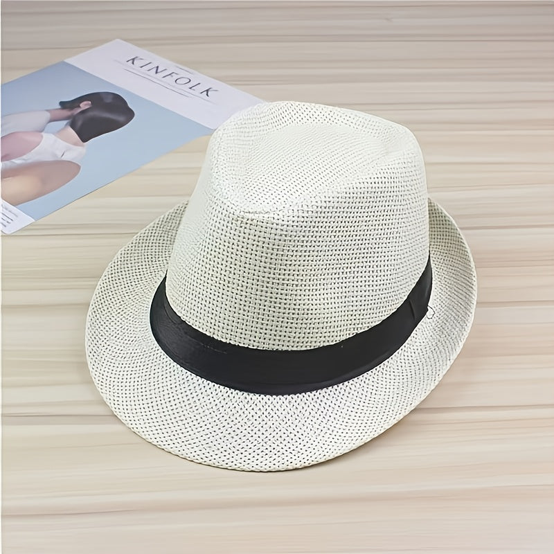 Fashionable Casual Fedora Hat Jazz Hat Cowboy Travel Straw Hat