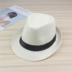 Fashionable Casual Fedora Hat Jazz Hat Cowboy Travel Straw Hat