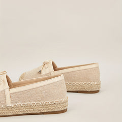 Women's Platform Espadrille Loafers Round Toe Slip-On Flats