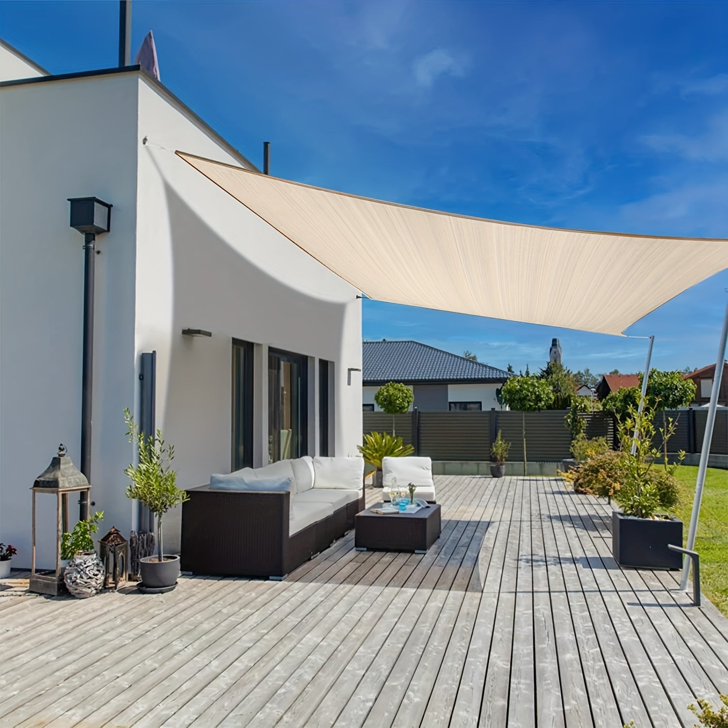 Waterproof Rectangle Sun Shade Sail 3x3m with Rope