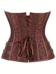Gothic Corset Women's Plus Jacquard Overbust