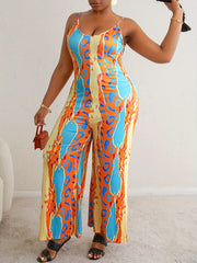 Leopard Print Wide Leg Jumpsuit