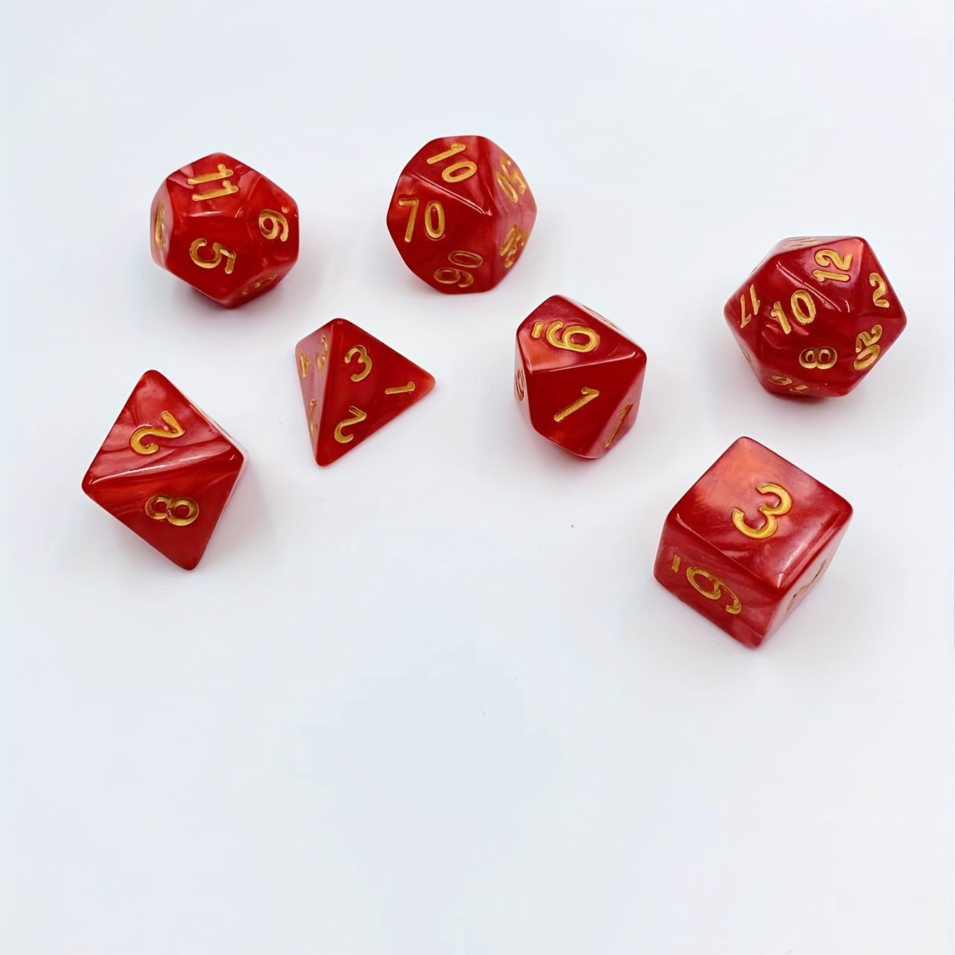 7pcs Polyhedral Dark Red Dice Set Board Game Accessories