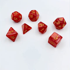 7pcs Polyhedral Dark Red Dice Set Board Game Accessories