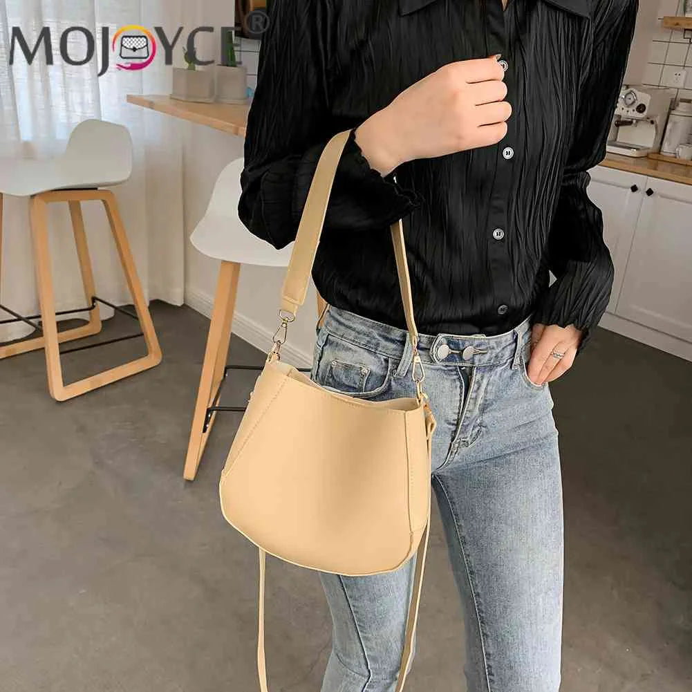 2pcs Crossbody Bag Solid Women Shoulder Bag Casual High PU Leather