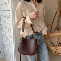 2pcs Crossbody Bag Solid Women Shoulder Bag Casual High PU Leather Messenger Bag