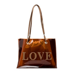 2pcs Women Composite Bags Transparent Handbags Canvas Drawstring Pouch