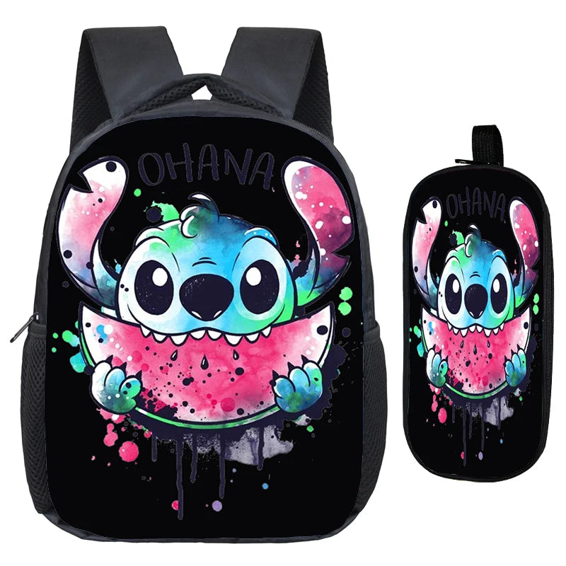 2pcs Stitch Kids School Bags Girls Boys Backpack with Pen Case