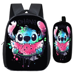 2pcs Stitch Kids School Bags Girls Boys Backpack with Pen Case