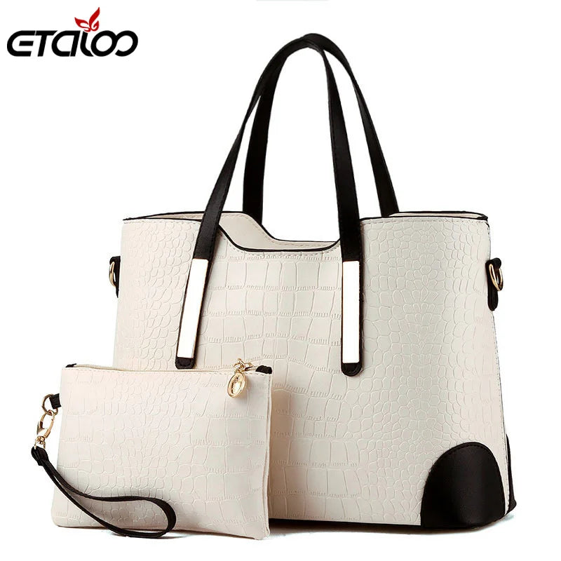 2pcs Leather Bags Handbags Women Famous Shoulder Bag Female Casual Tote