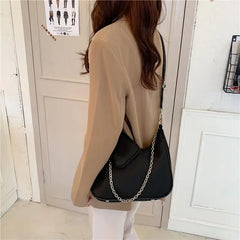 Vintage Shoulder Bag Nylon Women Chains Crossbody Messenger Handbag
