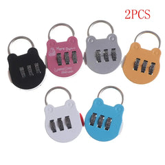 2pcs Cartoon Mini Digital Lock Gym Luggage Lock Random