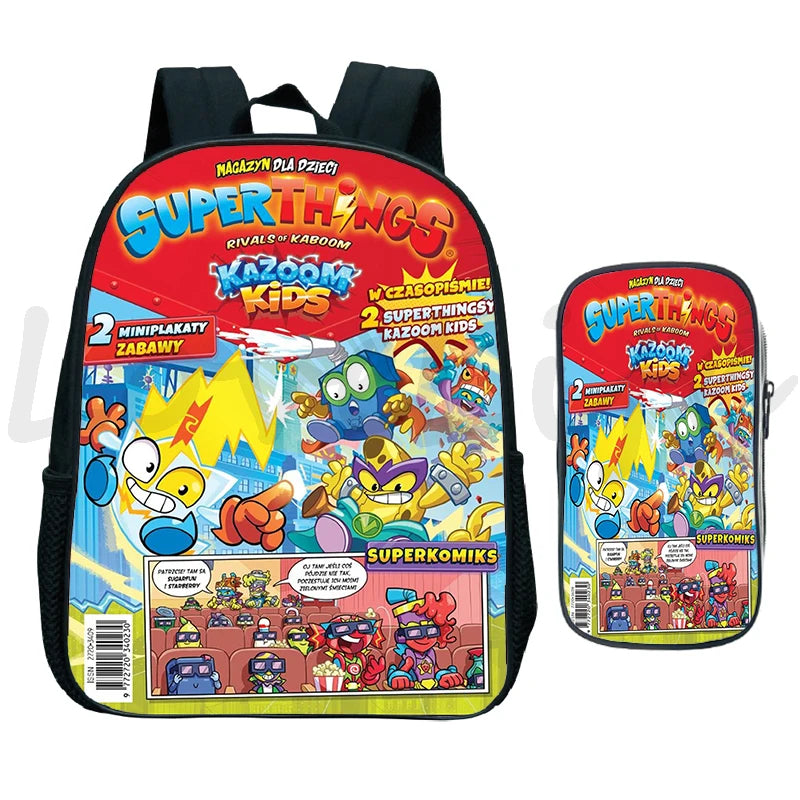 2pcs/set Superzings Series 10 Backpack Pen Bag Kindergarten Bags Mochila Zings