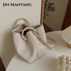 2pc/set PU Leather Women's Handbags Casual Ladies Tote Female Bucket