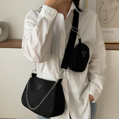 Nylon Chians Shoulder Bag Women Crossbody Messenger Handbag