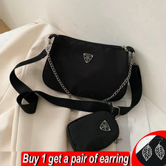 Nylon Chians Shoulder Bag Women Crossbody Messenger Handbag