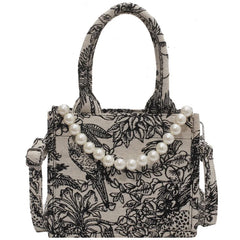 Jacquard Embroidery Top Handle Tote Bag for Women